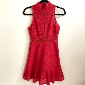 Hello Molly Red Eyelet Dress- Size 6 (AU)